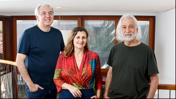 Alcides Ferreira, Adriana Del Ré e Mario de Aratanha contam a história da gravadora Kuarup. Foto: Leonardo Ro